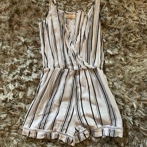 Blue and white romper